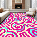 Vibrant Swirls Lines Pattern Rug
