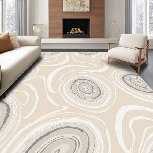 Abstract Swirl Neutral Tones Rug