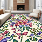 Bold Floral Patterned Lush Design Rug