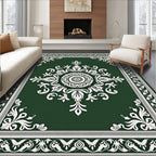 Emerald Green Floral Medallion Rug