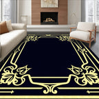 Elegant Floral Border Design Rug