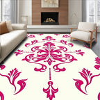 Royal Magenta Damask Pattern Rug