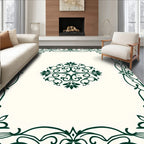 Elegant Ornate Scrolls and Floral Pattern Rug