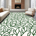 Lush Green Leafy Vine Pattern Rug