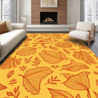 Autumn Leaves And Mushroom Pattern Rug