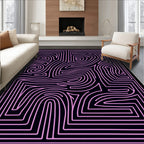 Abstract Pink Maze Pattern Rug