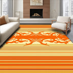 Warm Toned Abstract Stripe Pattern Rug