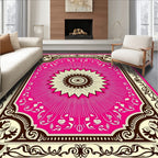 Vibrant Flower Burst Geometric Design Rug
