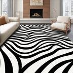 Bold Black White Zebra Stripe Pattern Rug