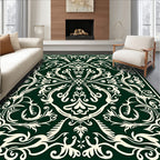 Intricate Cream Floral Damask Rug