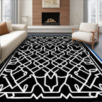 Classic White Arabesque Pattern Rug