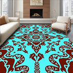 Vibrant Damask Floral Pattern Design Rug