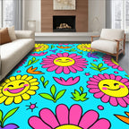 Happy Flower Power Pattern Rug