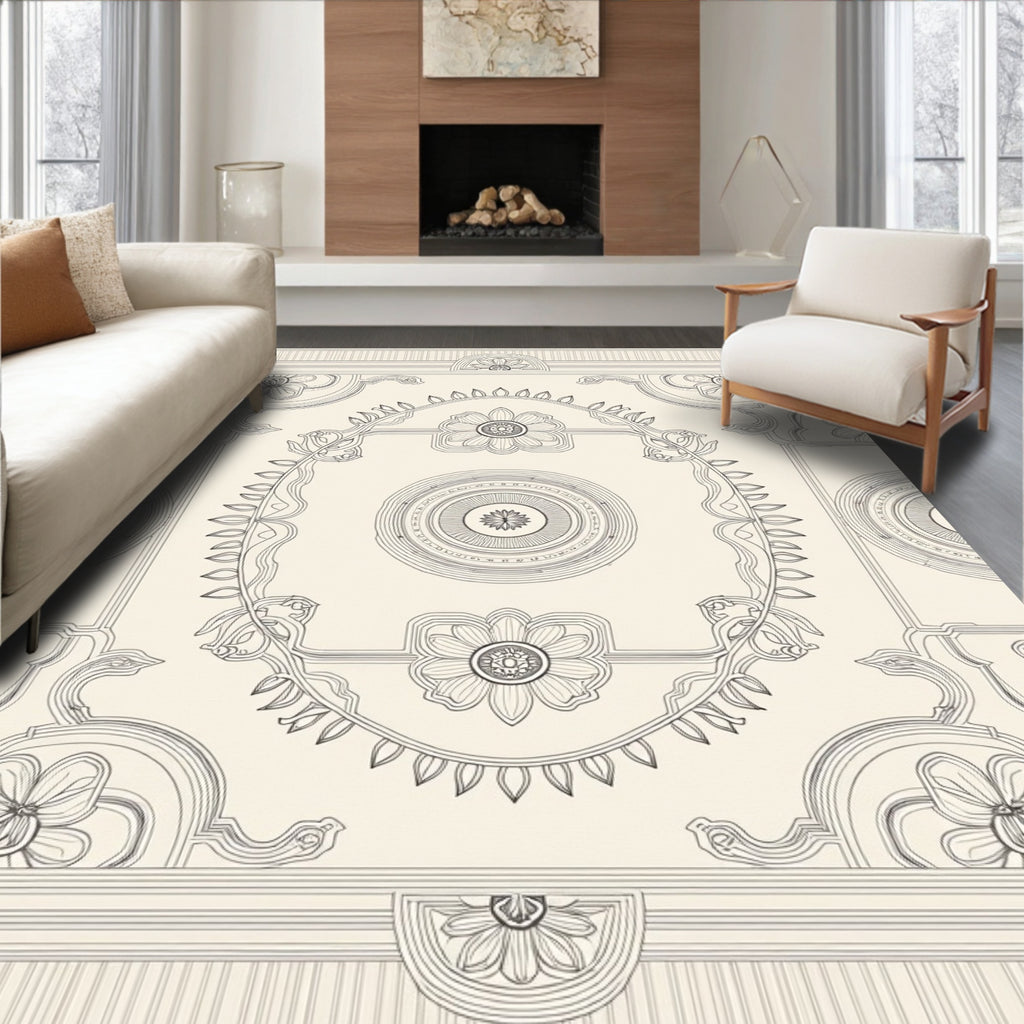 Classic Floral Mandala Arch Design Rug