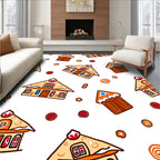 Gingerbread Houses Caramel Swirl Candies Rug