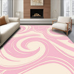 Pastel Pink Swirl Abstract Design Rug