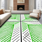 Abstract Green Linear Geometric Pattern Rug