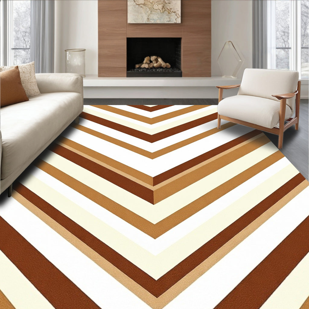 Chevron Stripe Warm Tones Rug