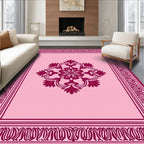 Ornate Floral Mandala Border Design Rug