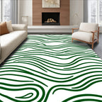 Deep Forest Wavy Line Pattern Rug