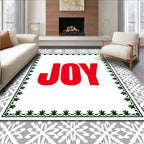 Red Bold Joy Snowflake Border Rug