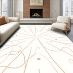 Abstract Tan Swirls and Dots Rug