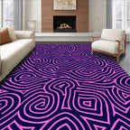 Bold Pink Outline Abstract Maze Rug