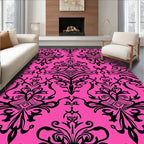 Bold Floral Damask Pattern Rug