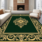 Ornate Floral Medallion Square Frame Design Rug