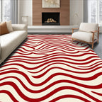 Crimson Swirl Abstract Design Rug