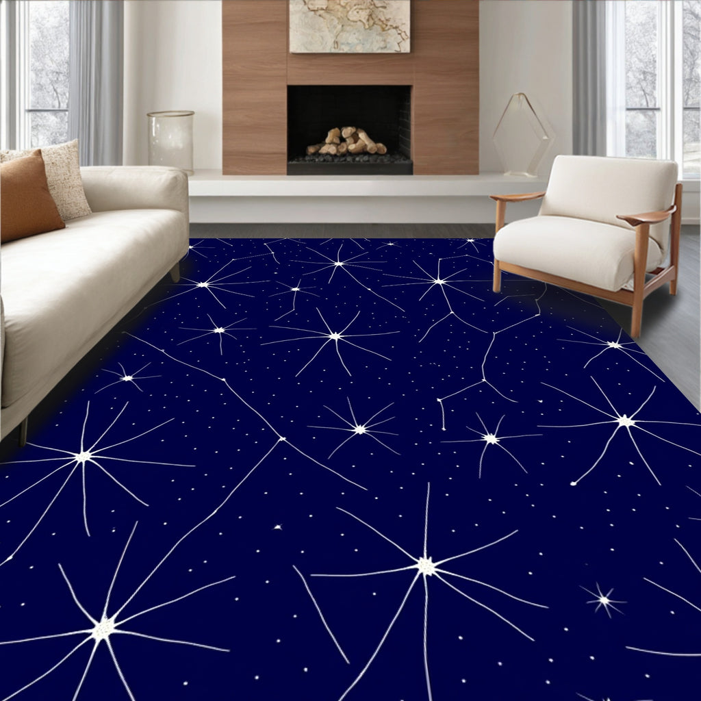 Celestial Star Constellation Pattern Rug