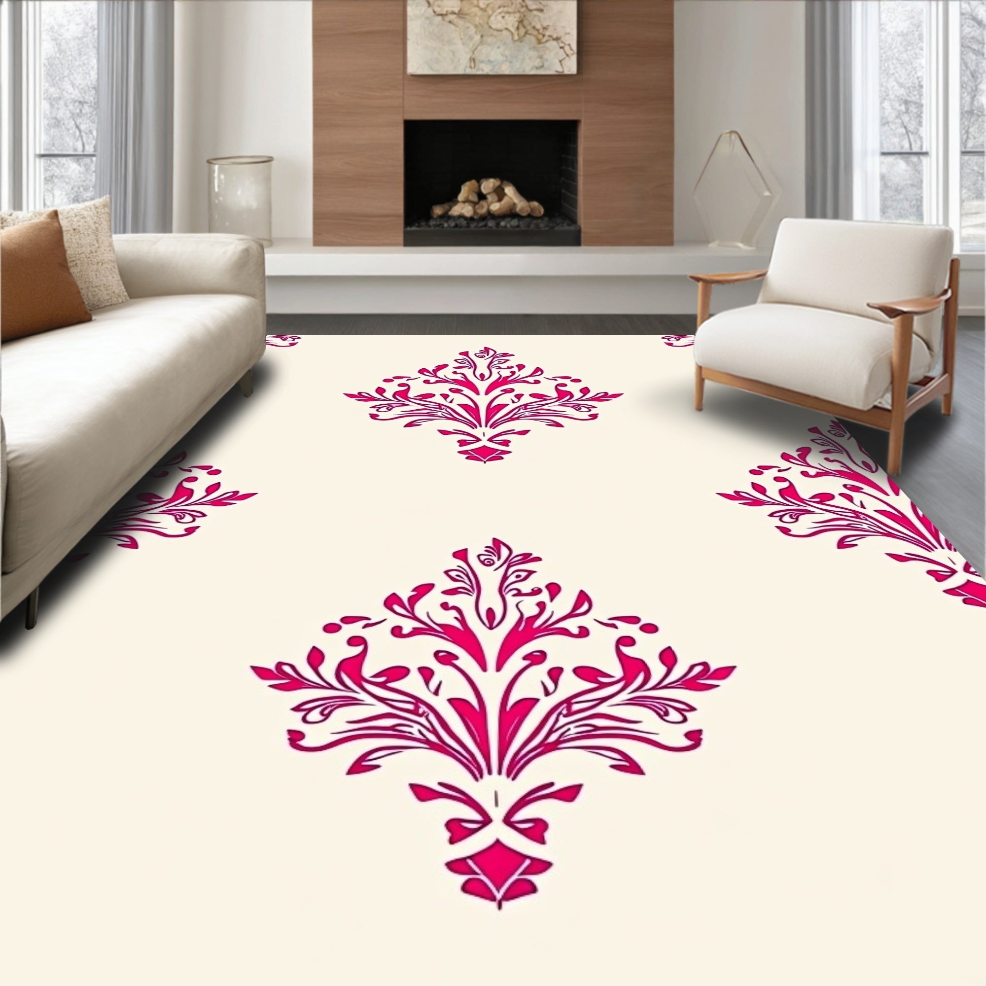 Classic Floral Medallion Pattern Rug
