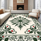 Elegant Floral Swirl Red Accent Rug