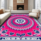Bold Boho Sunburst Floral Design Rug