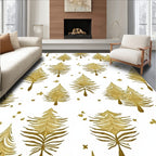 Golden Pine Tree Christmas Holiday Rug