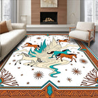 Running Horses Crystal Peaks Art Rug