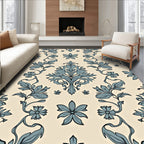 Ornate Floral Damask Art Deco Pattern Rug