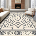 Ornate Grey Classic Scroll Pattern Rug