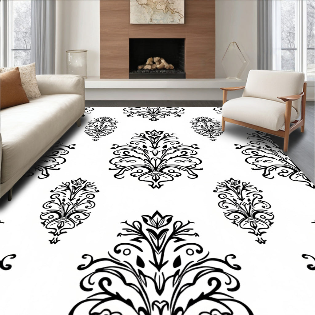 Classic Floral Scrollwork Pattern Rug
