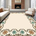 Floral Swirl Vine Border Design Rug