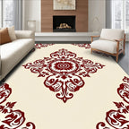 Ornate Paisley Red and Cream Rug