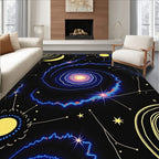 Cosmic Galaxy Swirl Celestial Rug