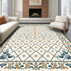 Ornate Lattice Flower Pattern Rug