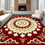 Red Floral Medallion Pattern Rug
