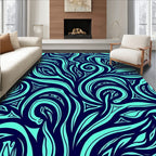 Abstract Swirls And Triangles Design Rug