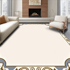 Ornate Floral Scroll Border Design Rug