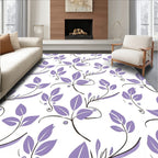 Purple Floral Vine Delicate Pattern Rug