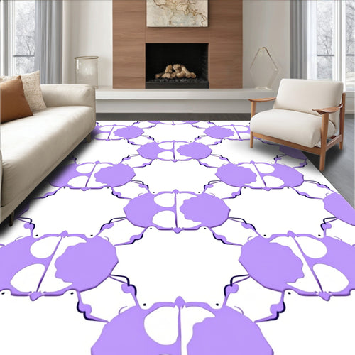 Abstract Hexagonal Lavender Design Rug