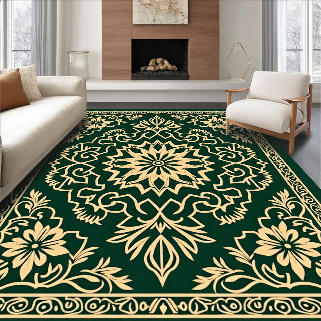 Intricate Floral Medallion Pattern Rug