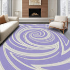 Lavender White Swirl Pattern Rug